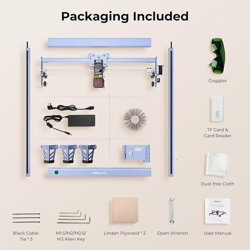 Creality Falcon 5W Laser Engraver Machine, 72w High Precision 0.06mm Laser Cutter and Engraving Machine for Wood Leather Acrylic Glass, 10000mm/min, Offline Usage, Working Area 400 * 415mm in Saudi Arabia