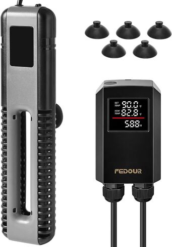 FEDOUR 600W 800W Titanium Aquarium Heater with Digital Controller, Submersible Aquarium Heater with Overheating Protection, for up to 220Gallon Fish and Turtle Tank (600W for up to 160Gal) in Kuwait