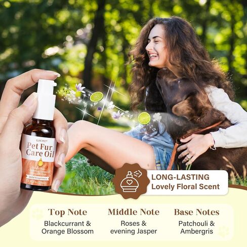 Pet Fur Care Oil - Tangle Remover, Shiny & Silky Coat, Soothing Skin Protection with Collagen and Natural Oils - Leave-in Formula for Dogs and Cats - 1.01 fl. oz in Saudi Arabia