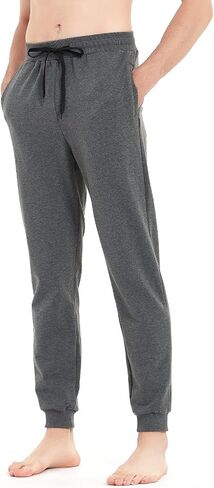 Idtswch 30/32/34/36/38/40 Long Inseam Mens Tall Sweatpants Extra Long Joggers Pant with Zip Pockets in Kuwait