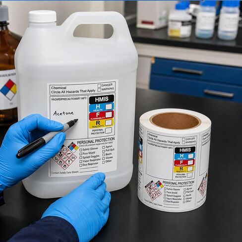 SDS OSHA Data Labels for Chemical Safety Data 4 x 3 Inch GHS Secondary Container Label-250 Pcs MSDS Stickers with GHS Pictograms Write-in Hazard Chemical Identifying and Marking Sticker Decals in Saudi Arabia