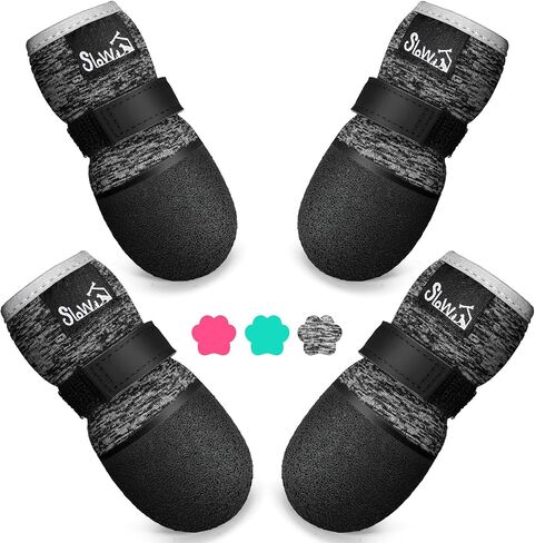 SlowTon Dog Shoes - Breathable Dog Sock Boots for Summer Hot Pavement Hardwood Floors Winter Snow, Waterproof Booties for Small Medium Large Dogs, Non-Slip Paw Protector for Outdoor Walking (FU, 5) in Saudi Arabia