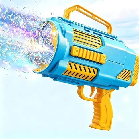 KB KAIBO Upgraded Bubble Gun No Dip, Bubble Machine Gun with LED Lights, 9000+ Bubbles Per Minute for Kids, Boys Girls 3-12 Years Old, Birthday Party Wedding Outdoor Favors - Blue in Kuwait