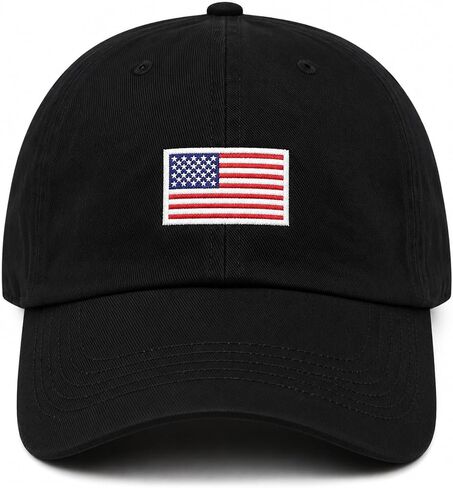 USA Flag & Embroidery Premium 100% Cotton Low Profile Adjustable Baseball Dad Cap in Kuwait