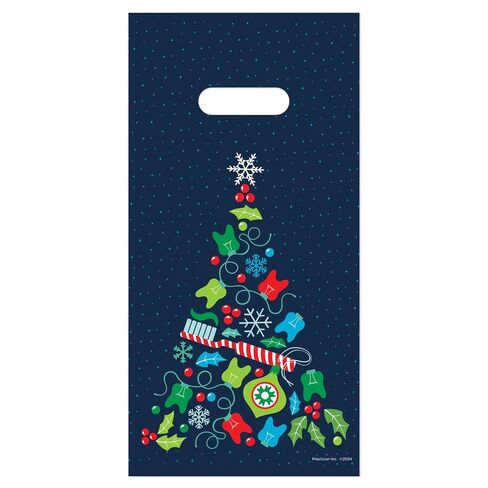 Holiday Dental Tree Dental Giveaway Bags, Winter Holiday, Christmas Themed Bag, 6" x 12", 100 Pack in Saudi Arabia