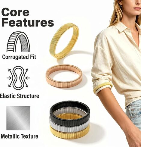 8 PCS Sleeve Holders,Stretchy Anti-Slip Metal Sleeve Garters, Elastic Arm Straps Fixing Long Shirt Sleeves in Kuwait