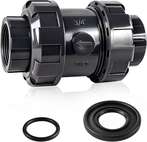 1in NPT PVC Spring Check Valve, UPVC Swing Utility Water One Way Check Valve, Sch80 Pool Ball Check Valve for Backflow Prevention in Kuwait