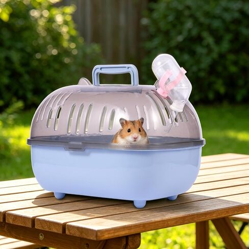 Small Animal Carrier Cage with Water Bottle, Portable Hamster Travel Case in Saudi Arabia