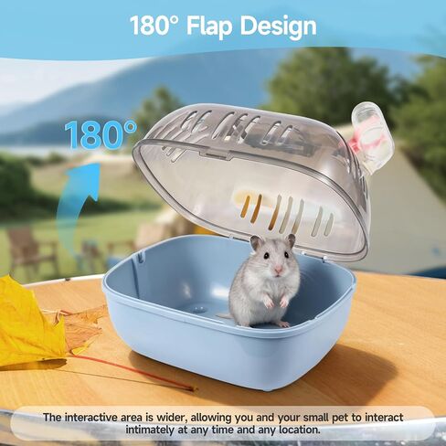 Small Animal Carrier Cage with Water Bottle, Portable Hamster Travel Case in Saudi Arabia