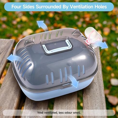 Small Animal Carrier Cage with Water Bottle, Portable Hamster Travel Case in Saudi Arabia