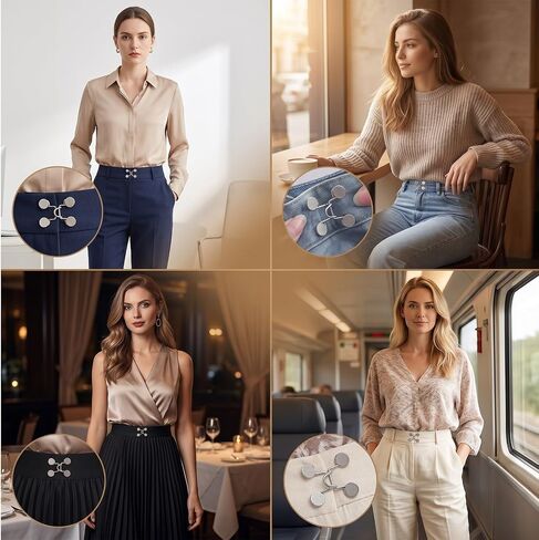 8 Set Waist Tightener for Pants Women, Jean Buttons for Loose Jeans, Waist Cincher Clip for Women Clothing Dresses Skirts No Sewing or Tools in Saudi Arabia