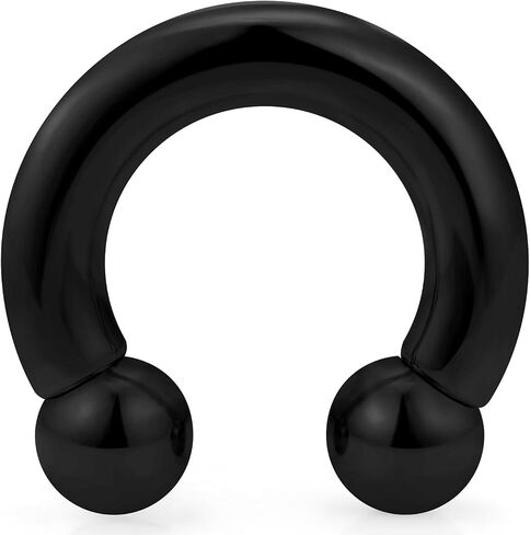 Yaalozei 12G 10G 8G 6G 4G 2G 0G 00G Large Septum Rings 316L Surgical Steel Internally Threaded Barbell Horseshoe Wide Septum Nose Gauges Earring Pa Ring Piercing Jewelry 12mm-19mm in Kuwait