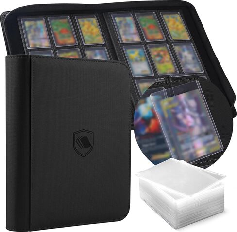 Top Loader Binder 4 Pocket, Holds 128 Toploaders, 100 Toploaders INCLUDED in Kuwait