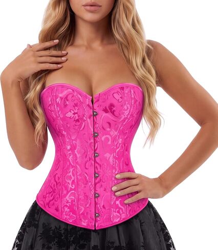 Women's Bustier Corset Top Sexy Lingerie Sets Black Satin Waist Cincher in Kuwait