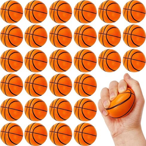 30 Pack 2.5 Inch Basketball Stress Ball,Mini Soft Foam Basketballs,Squeeze Sports Balls for Sport Theme Party Favor Kids Decoration Stress Relief in Saudi Arabia