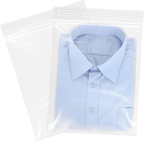 WEPOLY - 13" x 15"(100 Count) Large Zip Bags - 2 Gallon Zip Plastic Poly Bags for Clothing, T-Shirts, Pants in Kuwait