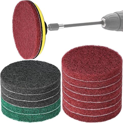 Power Scrubber Pads Drill Attachment, GOH DODD 26 Pieces 4 Inch Headlight Restoration Kit Drill Brush Scouring Cleaning Pads for Kitchen, Bathroom, Grout, Carpet, Shower, Tub, Grill,Tile, Sanding in Kuwait