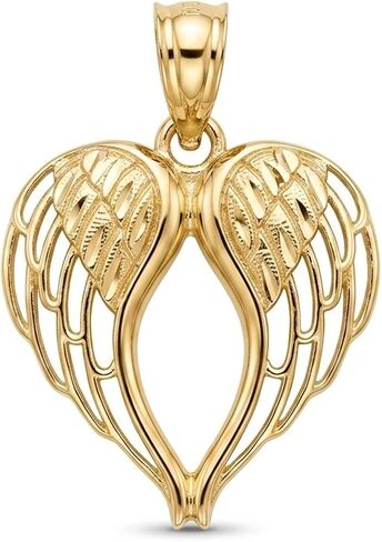 Charm America - Gold Angel Wings Charm - 10 Karat Solid Gold in Kuwait