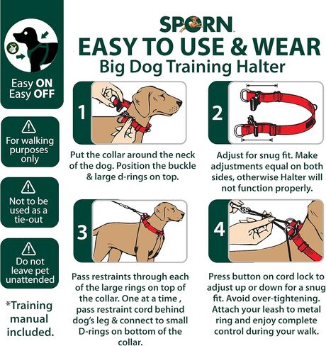 SPORN Dog Harness, Black, Large in Kuwait