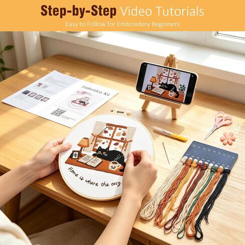 Zepiany Embroidery Kit for Beginners Cat All in One Cross Stitch Starter in Saudi Arabia