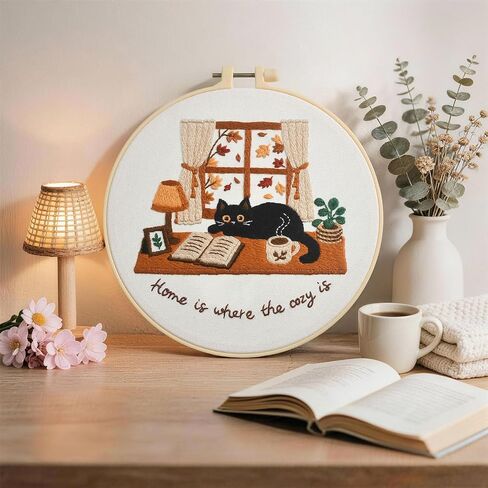 Zepiany Embroidery Kit for Beginners Cat All in One Cross Stitch Starter in Saudi Arabia