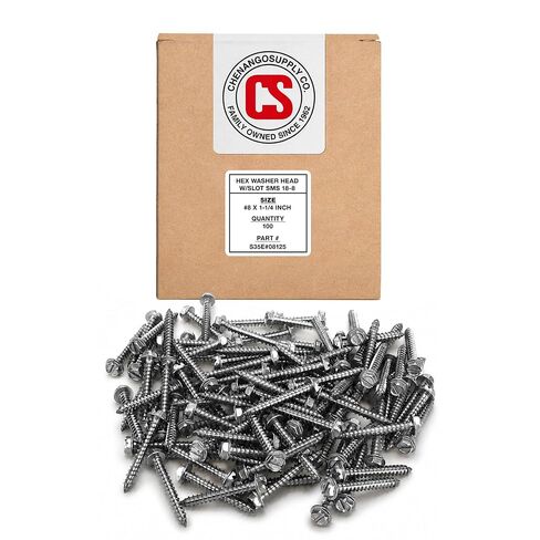 #8 X 1/2" Stainless Steel Hex Washer Head w/Slot Sheetmetal Screw (1/2" to 1-1/2" in Listing) 100 pcs Sheet Metal Screws (#8x1/2 Inch) in Kuwait