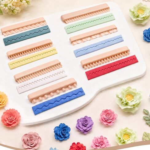 18 Pcs Clay Flower Petal Line Cutter, Polymer Clay Line Shaped Cutter, for 3D Flower Making, Jewelry, Charms, Fondant, DIY Craft Supplies, Suitable for Everyone to Create 3D Floral Decorations in Saudi Arabia