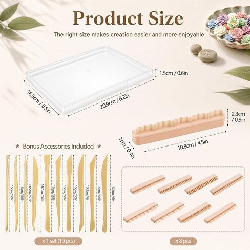 18 Pcs Clay Flower Petal Line Cutter, Polymer Clay Line Shaped Cutter, for 3D Flower Making, Jewelry, Charms, Fondant, DIY Craft Supplies, Suitable for Everyone to Create 3D Floral Decorations in Saudi Arabia