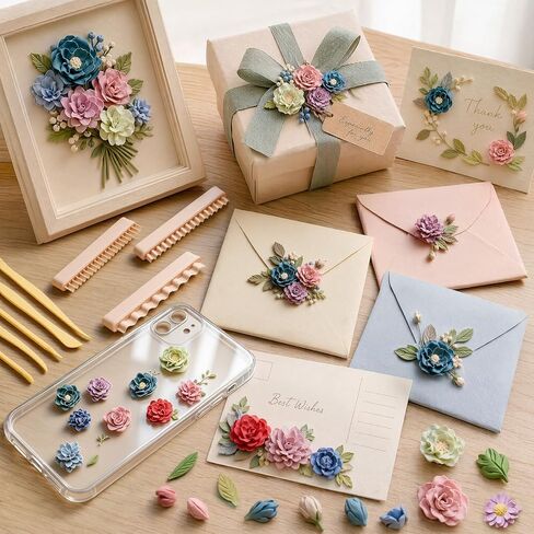 18 Pcs Clay Flower Petal Line Cutter, Polymer Clay Line Shaped Cutter, for 3D Flower Making, Jewelry, Charms, Fondant, DIY Craft Supplies, Suitable for Everyone to Create 3D Floral Decorations in Saudi Arabia