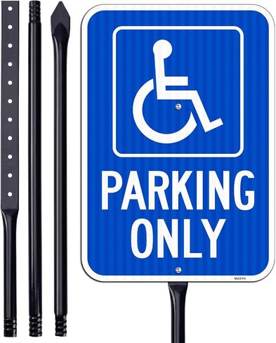 MUXYH Handicap Parking Sign 2 Pack, Reserved Parking Sign, with Picture of Wheelchair Sign, 12" x 18" Engineer Grade Reflective Aluminum, Waterproof, Easy to Mount in Kuwait