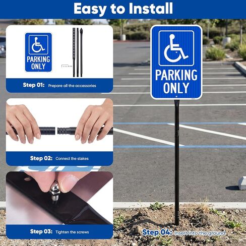 MUXYH Handicap Parking Sign 2 Pack, Reserved Parking Sign, with Picture of Wheelchair Sign, 12" x 18" Engineer Grade Reflective Aluminum, Waterproof, Easy to Mount in Kuwait
