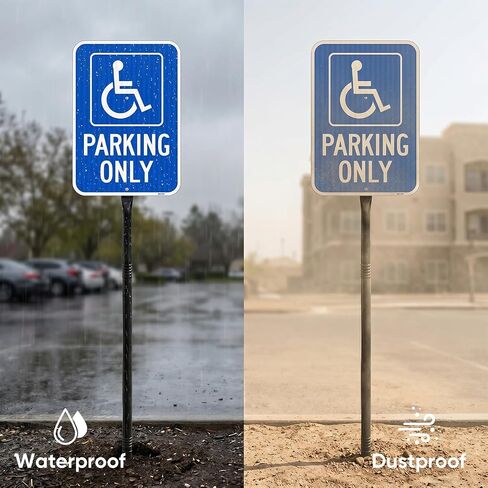 MUXYH Handicap Parking Sign 2 Pack, Reserved Parking Sign, with Picture of Wheelchair Sign, 12" x 18" Engineer Grade Reflective Aluminum, Waterproof, Easy to Mount in Kuwait