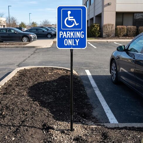 MUXYH Handicap Parking Sign 2 Pack, Reserved Parking Sign, with Picture of Wheelchair Sign, 12" x 18" Engineer Grade Reflective Aluminum, Waterproof, Easy to Mount in Kuwait