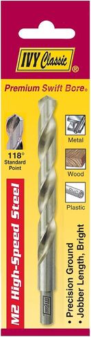 Ivy Classic 01128 7/16" M2 High Speed Steel Drill Bit, 118-Degree Point, Reduced Shank, 1/Card in Kuwait