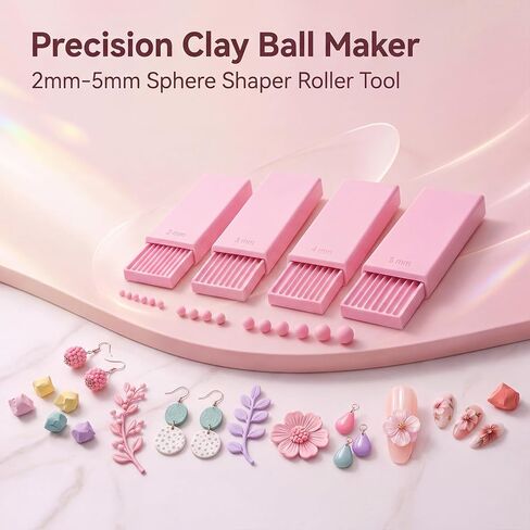 Clay Gel Ball Maker Tool, 2-5mm Bead Roller for 3D Nail Art & Polymer Clay in Kuwait