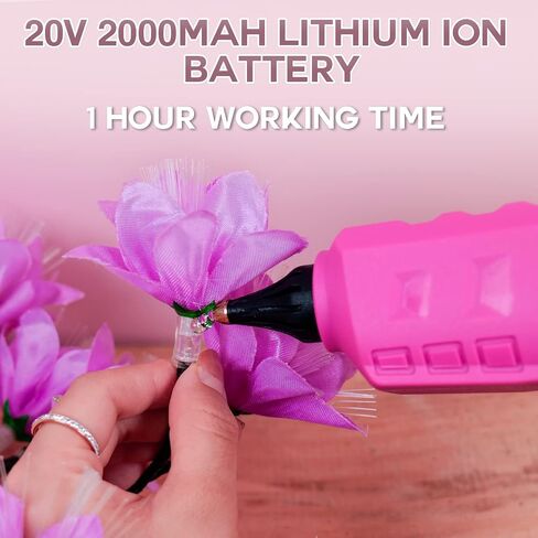 Hot Glue Gun, 20V Pink Cordless Glue Gun with 30 PCS Full Size Glue Sticks, 2Ah Rechargeable Battery Glue Gun Kit for DIY, Arts & Craft, Decorations, Gift for Women in Kuwait