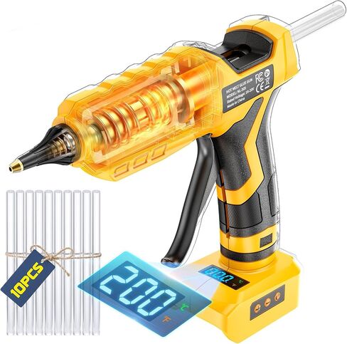 LIVOWALNY Cordless Hot Glue Gun Digital 100-200°C Temperature Adjustable in Kuwait