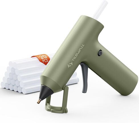 Tilswall Cordless Hot Glue Gun W106s with Rechargeable 2Ah Green in Saudi Arabia