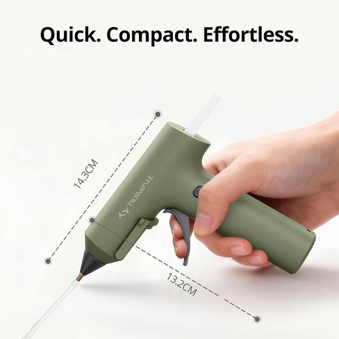 Tilswall Cordless Hot Glue Gun W106s with Rechargeable 2Ah Green in Saudi Arabia