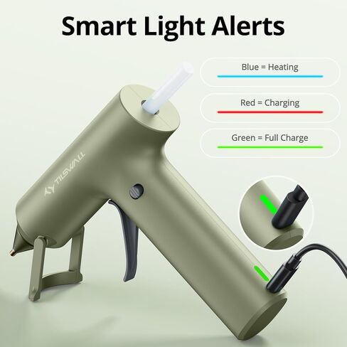Tilswall Cordless Hot Glue Gun W106s with Rechargeable 2Ah Green in Saudi Arabia