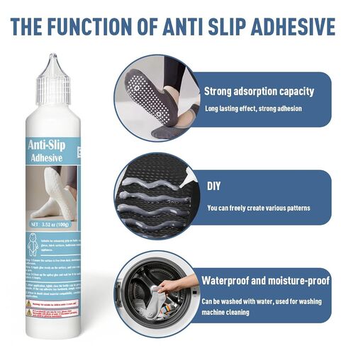 Sock Stop Glue 100g(White), Waterproof Washable Non-Slip Adhesive for Socks, Gloves, Floor Mats & Blankets in Kuwait