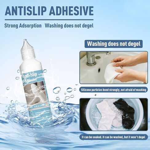 Sock Stop Glue 100g(White), Waterproof Washable Non-Slip Adhesive for Socks, Gloves, Floor Mats & Blankets in Kuwait