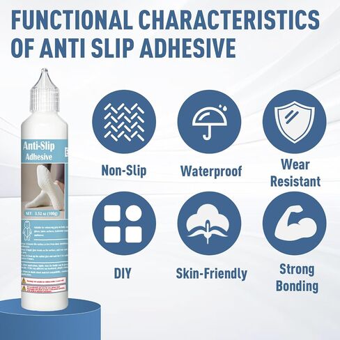Sock Stop Glue 100g(White), Waterproof Washable Non-Slip Adhesive for Socks, Gloves, Floor Mats & Blankets in Kuwait