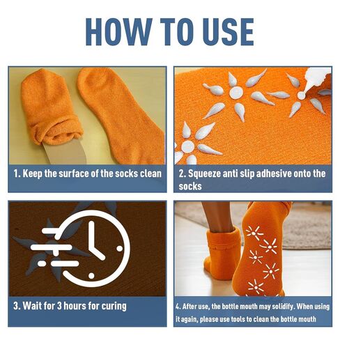 Sock Stop Glue 100g(White), Waterproof Washable Non-Slip Adhesive for Socks, Gloves, Floor Mats & Blankets in Kuwait