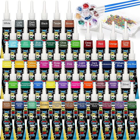 Roizefar Fabric Paint Set, 48 Colors with Brushes & Palette, 0.34 oz Each in Saudi Arabia