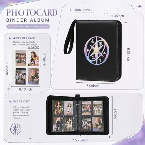 PhotoCards Binder 4 Pocket, with 50 Removable Sleeves-Can Hold 400 Cards in Kuwait
