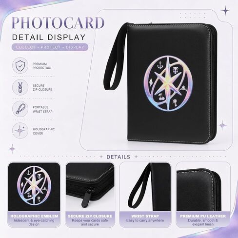 PhotoCards Binder 4 Pocket, with 50 Removable Sleeves-Can Hold 400 Cards in Kuwait