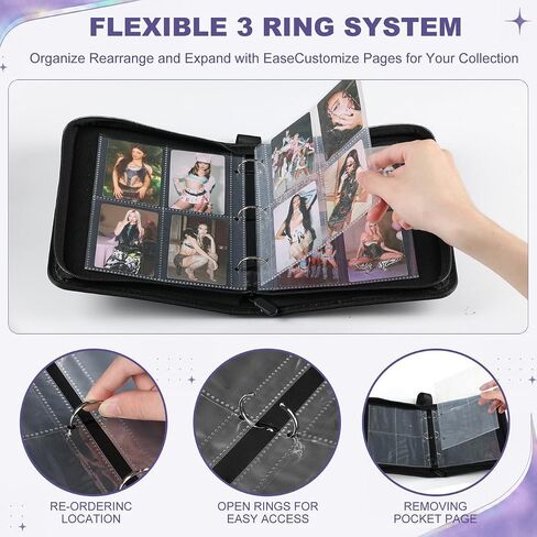 PhotoCards Binder 4 Pocket, with 50 Removable Sleeves-Can Hold 400 Cards in Kuwait