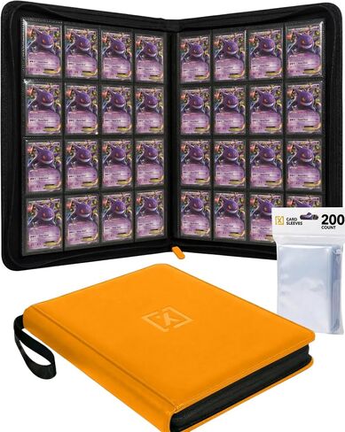 X PRO 1000+ Card Binder - Comes with 200 Card Sleeves | Compatible with TCG, Sports, MTG & More - 16 Pocket Card Binder | TCG Binder in Kuwait