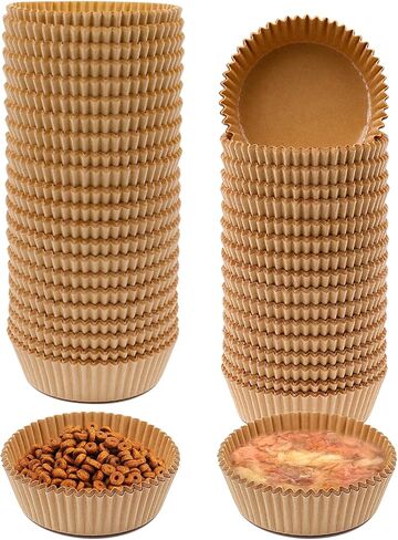 200 Pcs Bulk Disposable Cat Bowls Liner, Cat Food Bowls Liners, Small Paper Liners for Small Dogs Cats Dish Bowl (Light Brown) in Kuwait